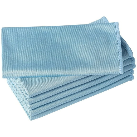 Topboutique Microfiber Cleaning Cloths,16*24 in Microfiber Glass Cleaning Cloths - Easy to Clean,for Window Mirror Stainless Steel Cleaning,Reusable Dish Cloth Wine Glass Polishing Towel,5 Pcs,Blue