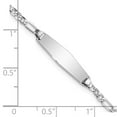 thumbnail image 3 of Primal Gold 14 Karat White Gold Soft Diamond Shape Figaro Link ID Bracelet, 3 of 4