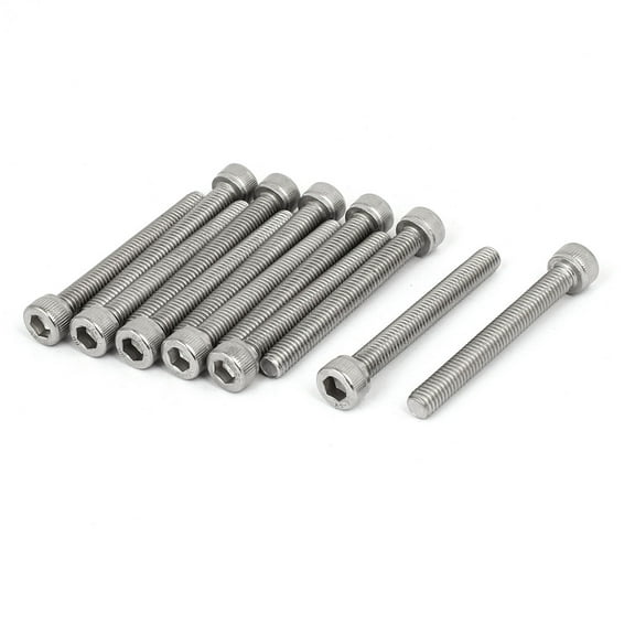 Uxcell M6 x 50mm Thread 304 Stainless Steel Hex Socket Head Cap Screw Bolt DIN912 (12-pack)