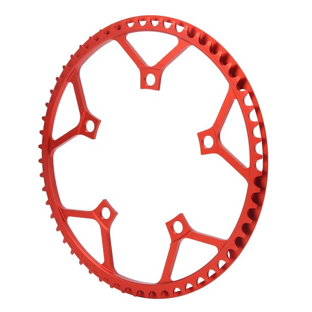 Plato de Bicicleta Bling Bling 56T 130BCD Diseño Revolucionario Aleación de Aluminio Rojo