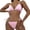 Pink, variant on Women's Sexy Bikini Set Fashion Chain Straps Padded No Wire Bra Swimsuit Two Piece Bathing Suit for Women Comfortable Swimwear,White,XL
