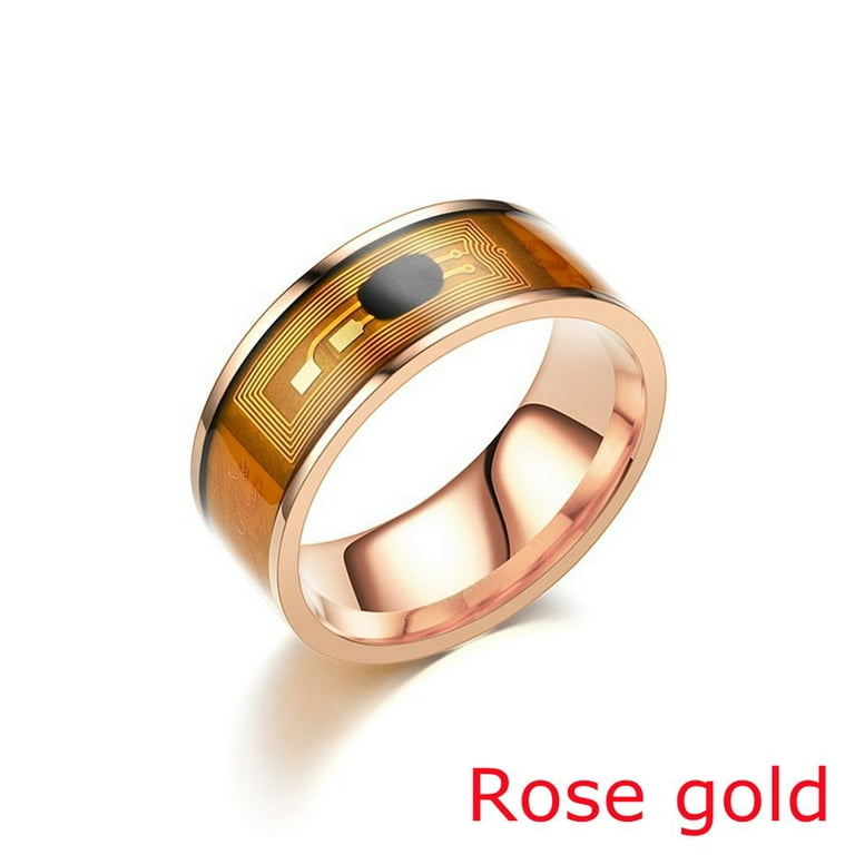 NEW Android Phone Equipment Waterproof Multifunctional Intelligent NFC  Finger Ring Wearable Connect Smart ROSE GOLD 10 