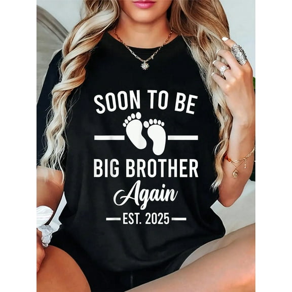 100% Cotton Soon To Be Big Brother Again Est. 2025 New Big Brother T-Shirt