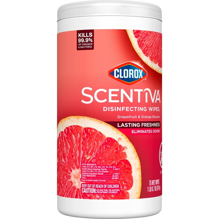 Clorox Scentiva Disinfecting Wipes, Grapefruit & Orange Blossom, 225 Count photo 2