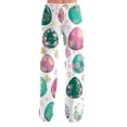 thumbnail image 3 of Easter Womens Pajama Pants Elastic Waist Bunny Rabbit Easter Egg Print Loungewear Wide Leg Casual Fit Casual Lounge Pants Drawstring Festival Sleep with Pockets Pants, #506 Yellow XXL, 3 of 6