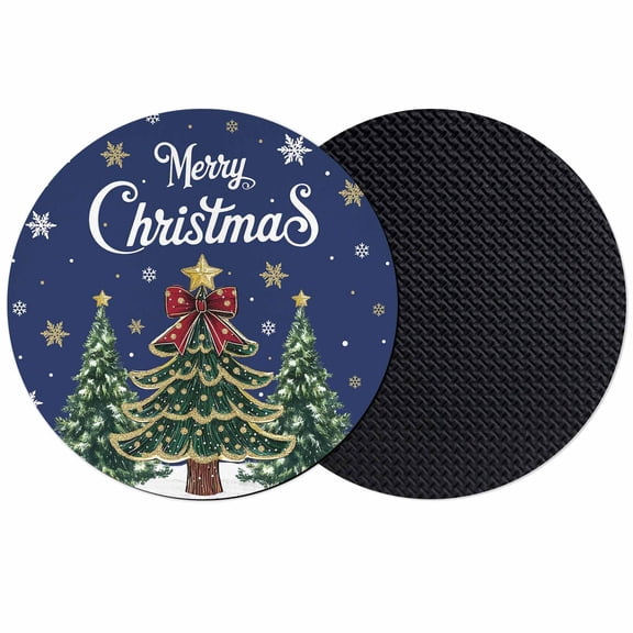 Blue Christmas Coasters Set of 2, Absorbent Coasters for Drinks, Xmas Christmas Tree Snowflake Coaster for Desk Coffee Table Protection, Home Decor House Warming Gifts 4"