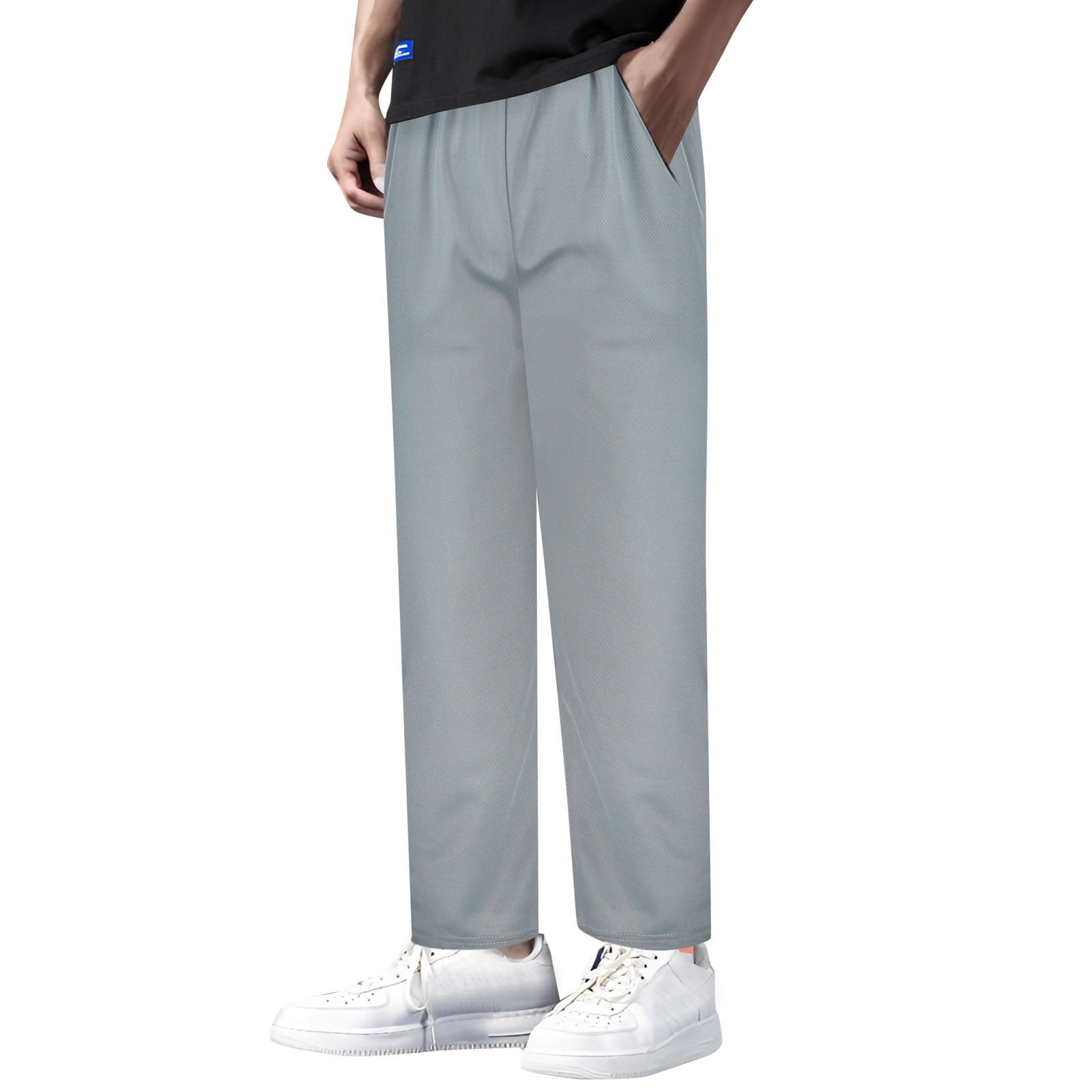 Entyinea Stretch Pants for Men Tapered Track Pants with Pockets for ...