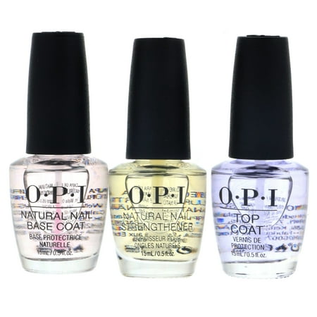 OPI Nail Lacquer Ultimate Nail Trio Set Strengthener Natural Base Coat Top Coat