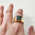 thumbnail image 6 of Emerald Gold Ring, Micron Plated Jewelry, 925 Silver Ring, Father's Day, AAA Natural Emerald, May Birthstone Ring, Heavy Mens Ring, Spiritual Healing Gemstone, Christmas, Mens Tiny Ring, 6 of 8