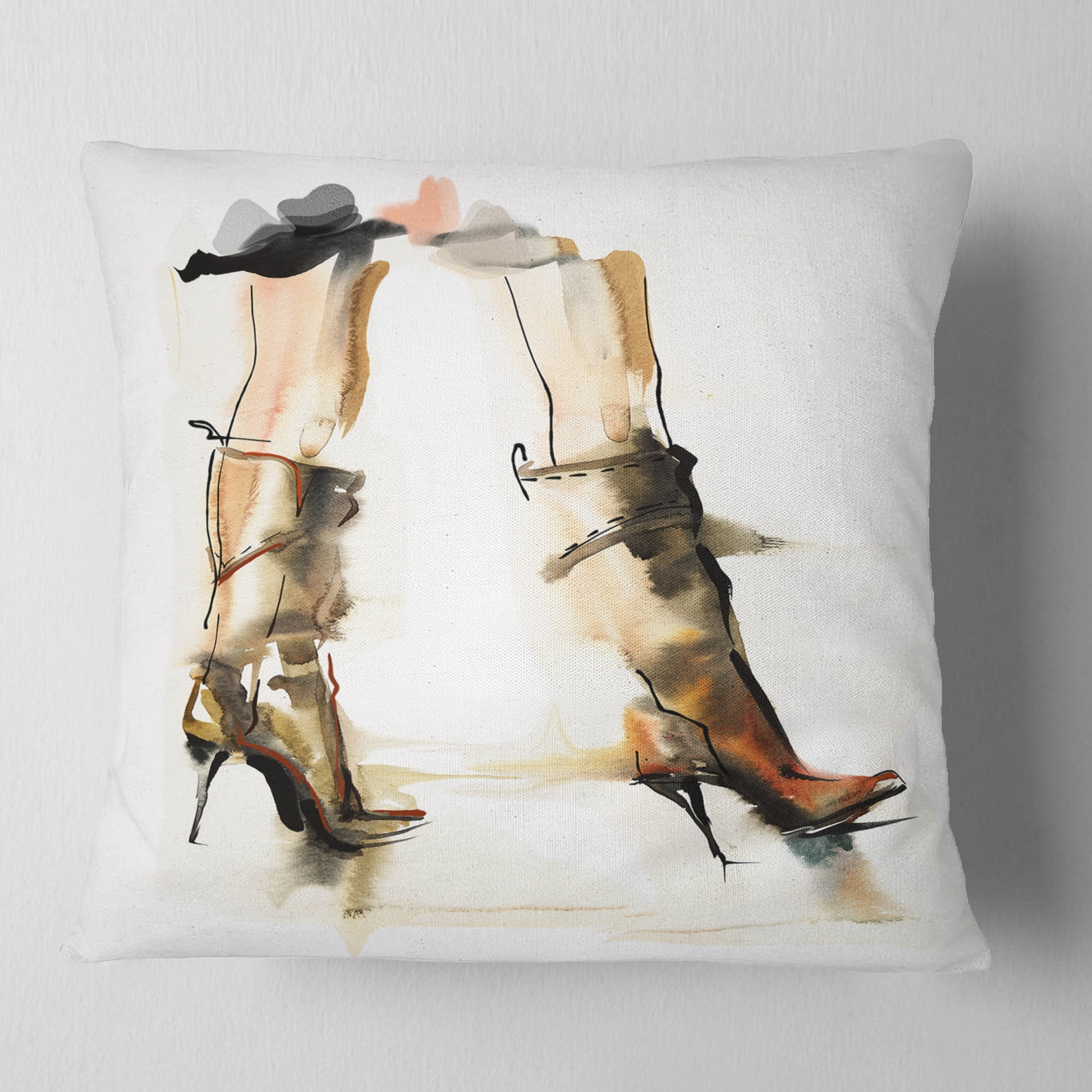 Designart High Heel Shoes - Abstract Throw Pillow - 16x16