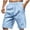 Light Blue, variant on Mens Shorts Elastic Waist Drawstring Solid Color Casual Loose Beach Shorts with Pockets Hiking Short