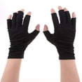 thumbnail image 3 of Guantes de seda Sunnimix Medio Dedo Elásticos UV Protección Solar Negro, 3 of 8