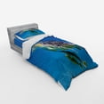 thumbnail image 2 of Ambesonne Turtle Bedding Set 3 Pcs, Fishes Swimming Ocean, Twin, Blue Yellow Brown, 2 of 2