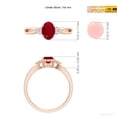 thumbnail image 5 of ANGARA Natural Solitaire 1 ct Ruby Split Shank Engagement Ring with Trio Diamonds in 14K Rose Gold for Women (Size-7x5mm) | July Birthstone, Anniversary, Jewelry Gift for Women | Natural Ruby Ring, 5 of 9