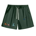 thumbnail image 3 of BOOMNY Men's Shorts Cartoon Dinosaur Printed Elastic Waist Drawstring Beach Shorts For Man Soft Loose Fit Summer Shorts Comfy Mens Dailywear, 3 of 5