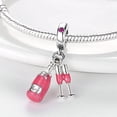 thumbnail image 3 of NEW Authentic 925 Sterling Silver Pink Original Charm Love Potion Murano Glass Heart Dangle Beads Fit Pandora Bracelet Jewelry, 3 of 4