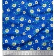 thumbnail image 1 of Soimoi Viscose Chiffon Fabric Leaves & White Flower Floral Decor Fabric Printed Yard 42 Inch Wide, 1 of 3