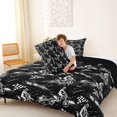 thumbnail image 4 of Manfei Racing Motocross Queen Comforter Set,Grid Print Comforter Sets Queen,Black,Black Reversible,3 Pieces,1 Comforter and 2 Pillowcases, 4 of 7