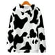 thumbnail image 2 of Sudadera con capucha con estampado de vaca en blanco y negro para mujer y hombre, sudadera con capucha de manga larga con estampado 3D, sudadera con capucha original de moda, 2 of 4