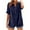 Navy, variant on Plebaso Womens Casual Shirts Button V Neck Short Sleeve Shirts Loose Pullover Summer Lightweight Blouses
