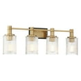 thumbnail image 3 of Concord 4-Light Bathroom Vanity Light in Matte Black with Warm Brass, 3 of 5