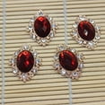 thumbnail image 7 of 10 Pieces Alloy Pearl Crystal Buttons Rhinestones Rhinestones Rhinestones , Dark Red, 30x25mm, 7 of 7