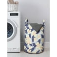 thumbnail image 3 of Floral Laundry Bag, Frangipani and Leaves Details Plumeria Pastel Colored Pattern, Basket with Handles Drawstring Closure for Laundromats, 13" x 19", Pale Ceil Blue and Multicolor, by Ambesonne, 3 of 4