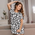 thumbnail image 3 of Kdxio Cute Panda Pattern Womens Short Sleeve Sleepshirt Scoopneck Cute Nightdress Ruffle Comfy Nightgown, 3 of 6