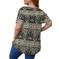 thumbnail image 3 of VERABENDI Women’s Plus Size Tunic Tops Summer Short Sleeved Henry Shirts Casual Floral Blouses,M-4XL, 3 of 4
