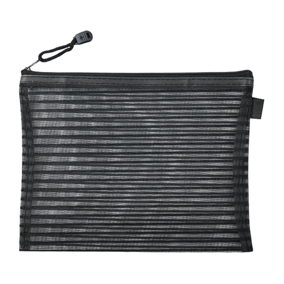 Ngxiha Mesh Zipper Pouch, Pencil Pouch, Organizer Bag for Schol Office Supplies, Travel Toiletry Cosmetic Bag, 5 Colors (9x7")