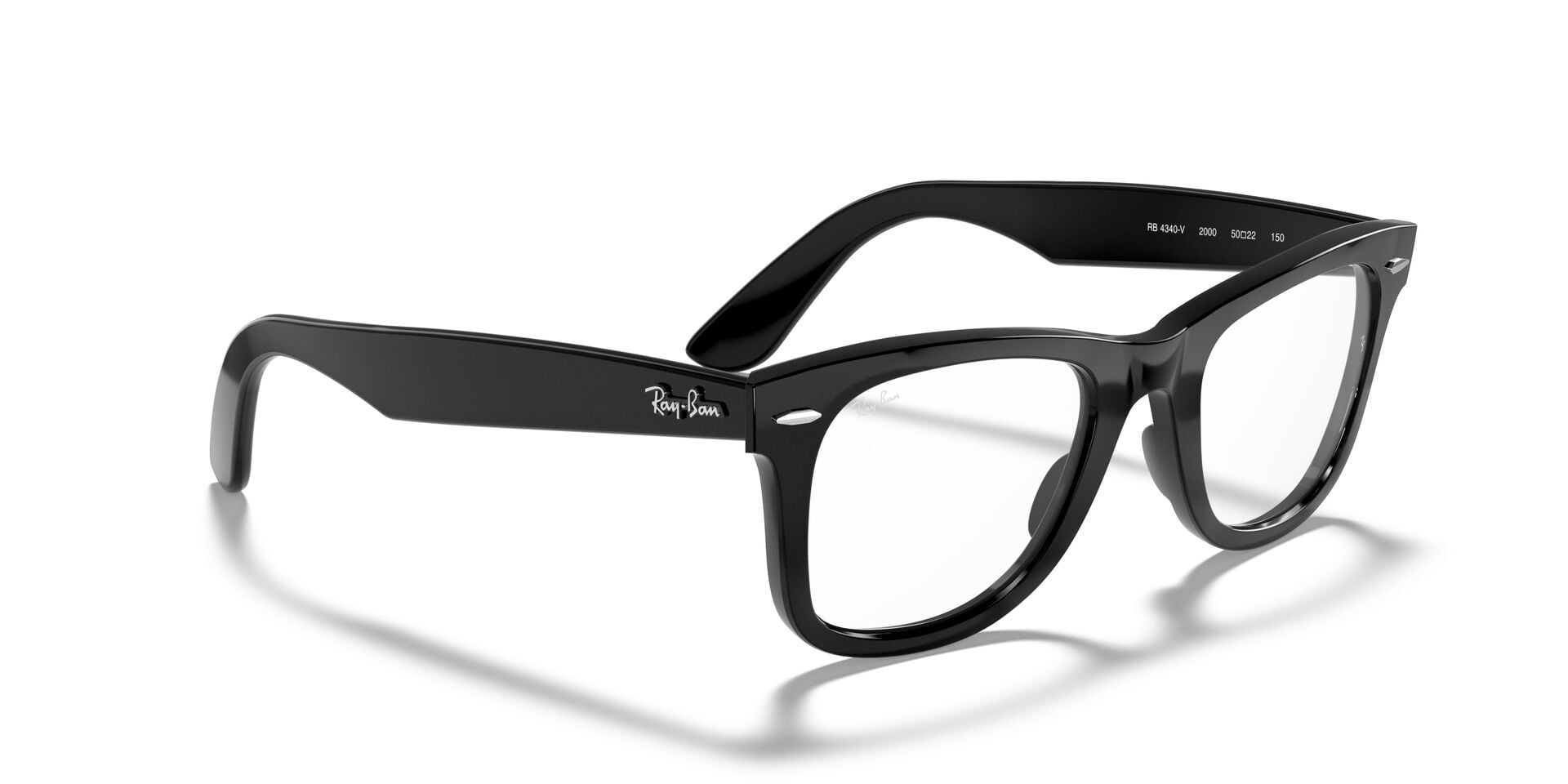 Ray-Ban Unisex Size 50 Square Wayfarer Ease Eyeglasses, Black/Demo Lens