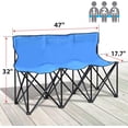 thumbnail image 2 of SUNNYOUTDOOR 3 Seater Portable Folding Bench Seat Collapsible Soccer Bench, Portable Bench Seats for Bleachers, Camping, Sideline, with Carrying Bag, Blue, 2 of 3