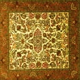 thumbnail image 1 of Ahgly Company Machine Washable Indoor Square Persian Yellow Traditional Area Rugs, 4' Square, 1 of 4