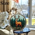 thumbnail image 3 of Reindeer and Pine Tree Stained Glass Suncatcher Handmade Window Hangings Colored Glass Suncatcher Crafts Kits for Indoor Garden Christmas Decoration 16x16cm(3), 3 of 7
