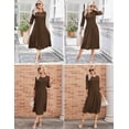 thumbnail image 3 of AURA Plus Size Women's 3/4 Sleeve A-line and Flare Midi Long Dress, 3 of 5