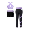 thumbnail image 2 of ranrann Kids Girls' 3 Piece Gymnastics Sports Workout Active Set Tumbling Dance Outfit Athletic Lavender 8, 2 of 5