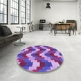 thumbnail image 3 of Ahgly Company Indoor Square Patterned Dark Magenta Purple Area Rugs, 7' Square, 3 of 6