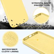 for iPhone 14 Pro Case Liquid Silicone Soft Gel Rubber Microfiber Lining Cushion Cover ShockProof Protective Phone Case for iPhone 14 Pro(6.1 inch)-Yellow