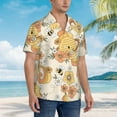 thumbnail image 5 of Balery Groovy Floral Print Men's Hawaiian Shirts Short Sleeve Beach Shirt Relaxed Fit Vacation Button Down Shirts-Large, 5 of 9