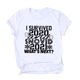 thumbnail image 3 of Gibobby Playera Corte clásico para Mujer Top con letras Blusa con cuello en O para mujer Blusa corta con estampado manga a la moda para mujer(Blanco,XL), 3 of 3