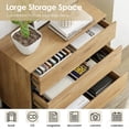 thumbnail image 4 of WAMPAT 4-Piece Modern 72" Tall Library Bookcases with 12 Drawers & Open Shelves, Wood Freestanding Bookshelves with Storage Cabinet & Metal Base for Home Office & Living Room, Oak, 4 of 6
