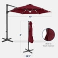 thumbnail image 3 of Best Choice Products 10ft 360 Rotating Cantilever Offset Hanging Market Patio Umbrella w/ Solar Lights - Burgundy, 3 of 10