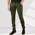 thumbnail image 2 of TEAJOPSUU Men's Casual Pants Slim Fit Skinny Stretch Comfy Jeans Plus Size Tapered Denim Pants S Green, 2 of 6