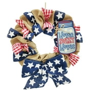 Way To Celebrate Patriotic Wreath, Gingham