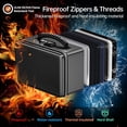 thumbnail image 2 of Fireproof  Box, Small Hard Case Fireproof Box with Fireproof Zipper & Lock, 6400?F Heat Insulated Fireproof Water Resistant Safe Box for , A5 Document, Passport and , Black, 2 of 6