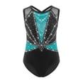thumbnail image 1 of Linjinx Gym Leotards for Girls Ballet Dance Bodysuits Rhinestones Sleeveless Figure Skating Jumpsuit Green 8, 1 of 5