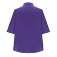 thumbnail image 5 of VBVC No Boundaries Women's Short Sleeve Button Down TShirts,Womens Solid Blouses Tops with Pocket,Oversized Tunic Tops For Women,*1-Purple,Size L, 5 of 6
