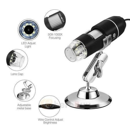 1000x Zoom di gital Magnifier Endoscope Portable 1000X 8 LED USB di gital Microscope Endoscope Zoom Camera Magnifier