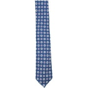 Altea Milano Men's Purple W Blue And White Flower Squares Flowers Necktie - One Size