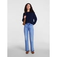 thumbnail image 2 of Scenario Women's and Women's Plus High Rise Straight Leg Let Down Hem Jeans, 29" Inseam, Sizes 0-28W, 2 of 6